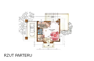 Projekty domw jednorodzinnych: Projekt domu jednorodzinnego na Mazurach. Rzut parteru